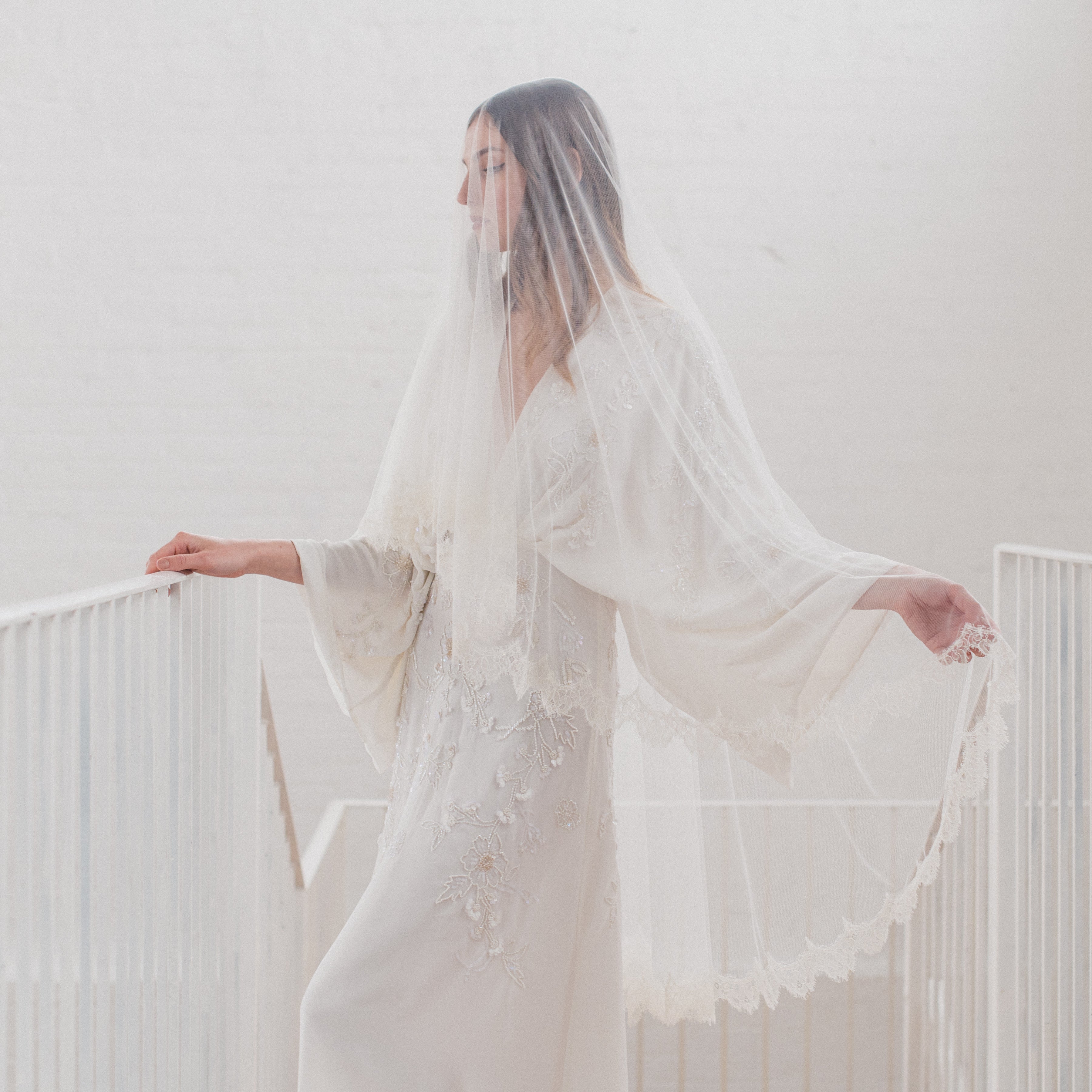 PEACE  Soft tulle ultra sheer veil (narrow width) – Blossom