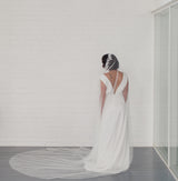 GISELLE | Soft mantilla veil with beaded floral lace