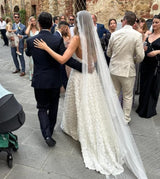 LOLA | Soft single tier veil with narrow Chantilly lace edge