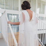 DOVE | Soft tulle draped bridal cape