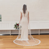 ISABELLA | Soft single tier veil with corded lace edge