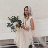 ISABELLA | Soft single tier veil with corded lace edge