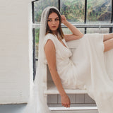 CATRINE | Single tier veil with pearls