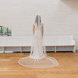 LOLA | Soft single tier veil with narrow Chantilly lace edge