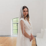 LOLA | Soft single tier veil with narrow Chantilly lace edge