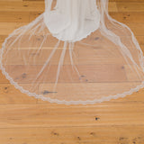 LOLA | Soft single tier veil with narrow Chantilly lace edge