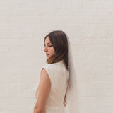 INES | Ultra sheer veil with pearls