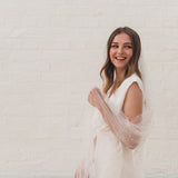 INES | Ultra sheer veil with pearls