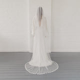 RUBY | Soft single tier veil with narrow lace edge