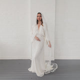 RUBY | Soft single tier veil with narrow lace edge