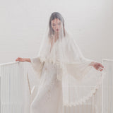 MELODY | Soft drop veil with Chantilly lace edge