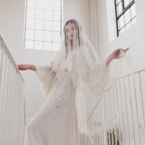 MELODY | Soft drop veil with Chantilly lace edge