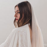 PEACE | Soft tulle ultra sheer veil (narrow width)