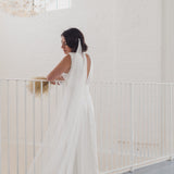 LIBERTY | Soft tulle draped veil (narrow width)