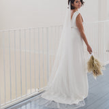 LIBERTY | Soft tulle draped veil (narrow width)