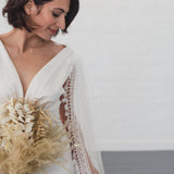 RIVER | Soft draped bridal cape with tassel edge