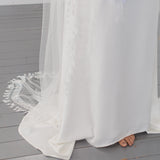 RIVER | Soft draped bridal cape with tassel edge