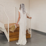 REBECCA | Boho Chantilly lace mantilla veil with eyelash edge