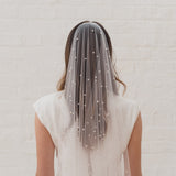 INES | Ultra sheer veil with pearls