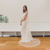 LUNA | Soft drop veil with Chantilly lace edge