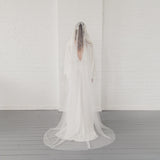 DAWN | Soft mantilla veil with beaded Chantilly lace