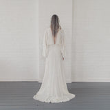 FRANCINE | Soft mantilla or drop veil with narrow floral lace edge