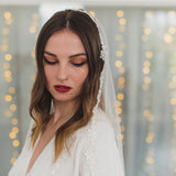FRANCINE | Soft mantilla or drop veil with narrow floral lace edge