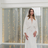 FRANCINE | Soft mantilla or drop veil with narrow floral lace edge