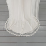 HAZEL | Soft draped veil with narrow beaded lace edge