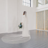 GRACE | Silk tulle drop veil (full width)