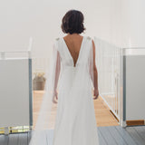 MAYA | Soft draped bridal cape with crystal and bead detail