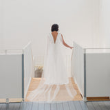 MAYA | Soft draped bridal cape with crystal and bead detail