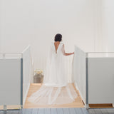 MAYA | Soft draped bridal cape with crystal and bead detail