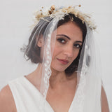 WILLOW | Soft single tier veil with leaf lace edge