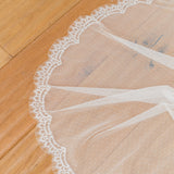 CLAIRABELLE | Dotted lace edged Juliet cap veil with floral motifs