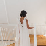 MAYA | Soft draped bridal cape with crystal and bead detail