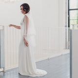 Soft drop veil with narrow lace edge & crystal droplets | ISADORA