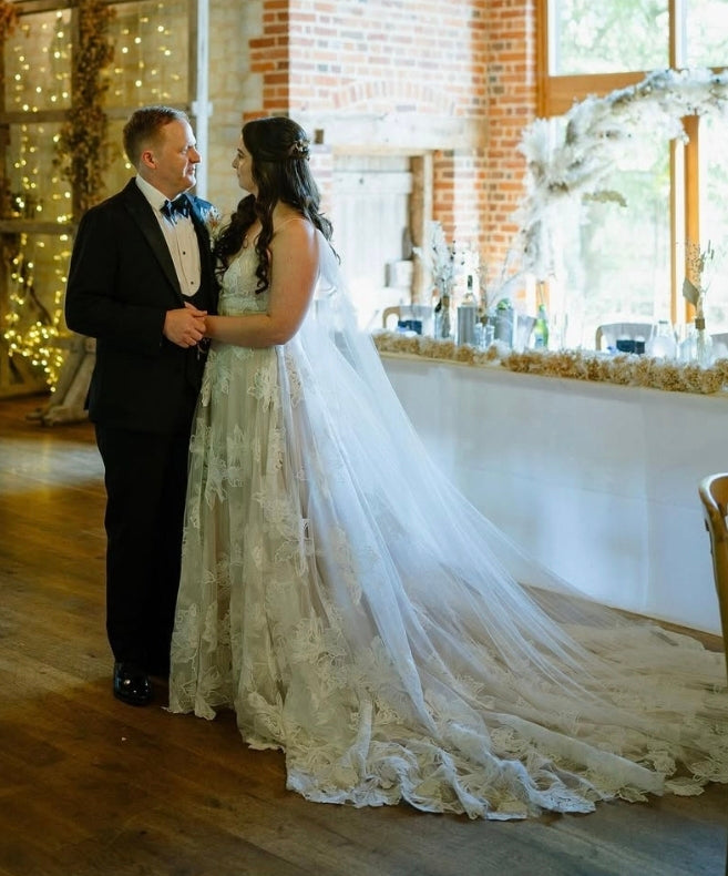 DOVE | Soft tulle draped bridal cape