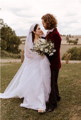 MARGEAUX | Soft tulle drop veil (extra full width)