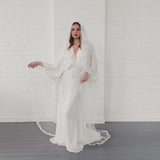 RUBY | Soft single tier veil with narrow lace edge