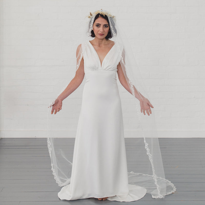 Unique Lace Wedding Dress with A-Line and Sleeves, Elika In Love – Elika  In Love